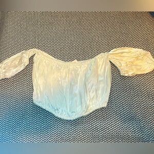 Zara satin white crop top